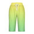 thumbnail image 3 of UPPADA Womens Shorts Linen Shorts for Women Gradient Color Sweatshorts Drawstring High Waisted Short Pants Knee Length Sweatshort Pockets Sales Today Clearance of Day Deals 2025, 3 of 5