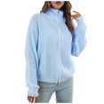 thumbnail image 1 of Yuyuzo Womens Zipper Front Cardigan Long Sleeve Oversized Sweater Knitted Cardigans Jacket, 1 of 5