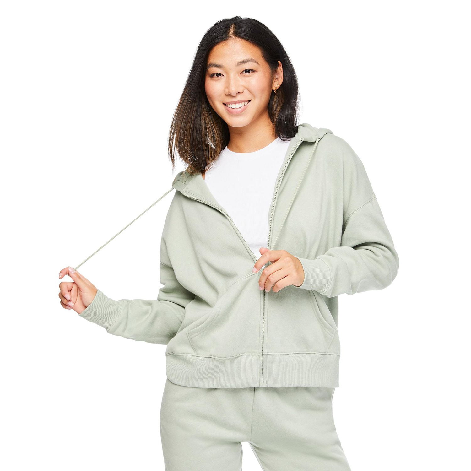 No Boundaries Women's Oversized Zip-Up Hoodie