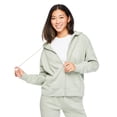 thumbnail image 1 of No Boundaries Women's Oversized Zip-Up Hoodie, 1 of 6