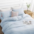 thumbnail image 3 of Duvet Cover Queen -Piece Prewashed Ultra Soft Queen Bedding Set - Features Zipper Closure and Corner Ties Includes Duvet Cover x Pillowcases No Comforter, 3 of 7