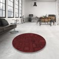 thumbnail image 4 of Ahgly Company Machine Washable Indoor Square Transitional Night Red Area Rugs, 4' Square, 4 of 7