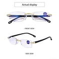 thumbnail image 4 of EGNMCR Diamond Rimless Reading Glasses Blue Light Blocking Auto Focus Reading Glasses, 4 of 9