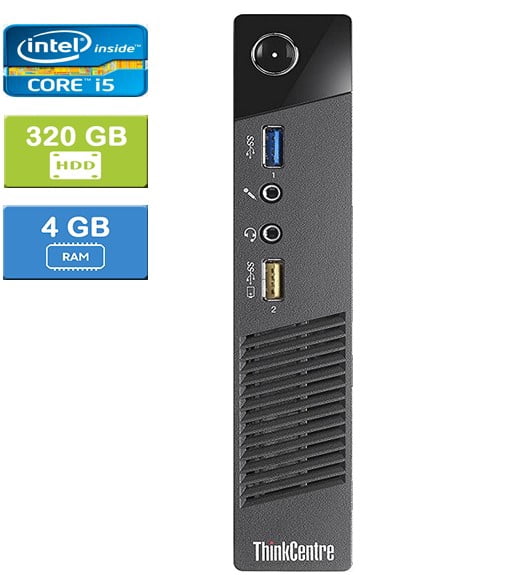 Remis à Neuf : LENOVO M83 TINY Intel Core i5-4570T 2,90 GHz, 4 Go, 320 Go HDD, Win 10 Pro
