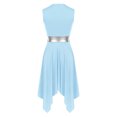 thumbnail image 4 of Aislor Women Liturgical Praise Dance Dress Color Block Worship Loose Fit Church Robe Praisewear Light Blue L, 4 of 7