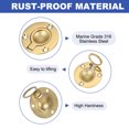 thumbnail image 3 of Uxcell Flush Pull Ring Handles, 316 Stainless Steel Round Recessed Doors Pull Hidden Boat Hatch Latch with Screw Gold, 3 of 7