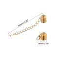 thumbnail image 2 of Unique Bargains 10Sets 9mm Leather Cord End Caps with Lobster Clasps & Extender Chain for DIY, Light Golden, 2 of 7