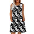 thumbnail image 1 of Ovzne Robes d'Été pour Femmes Robe Femme Imprimé Sans Manches Col Rond Aguichant Élégante Boîte de Nuit Fête Tunique Mini Robes Décontractées Vacances Robe Vacances Robe Imprimée Liquidation, 1 of 7