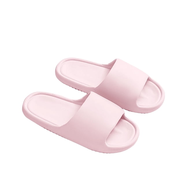 Mens and Womens Home Slippers Simplicity Solid Color Quick Drying Soft Sole Comfortable Non-Slip Indoor and Outdoor EVA Slippers Pink-04