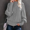 thumbnail image 2 of Débardeurs Tricotés Décontractés pour Femmes Pulls à Col Haut à Manches Longues Automne Hiver Pull Chaud, 2 of 7