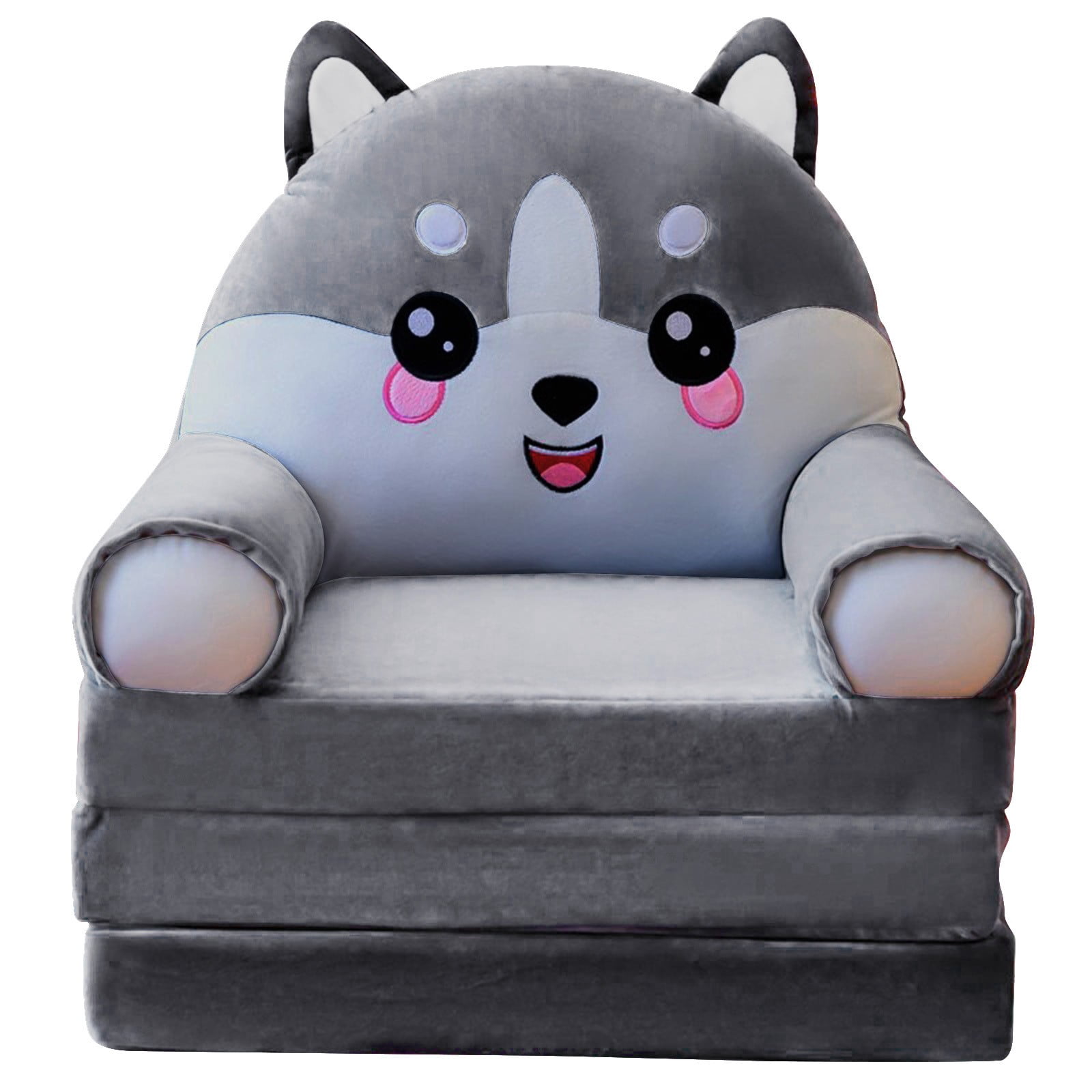 Huanglei Foldable Kids Sofa Backrest Armchair 2 In 1 Foldable Children Sofa Cute Cartoon Lazy Sofa Children Flip Open Sofa Bed For Living Room Bedroom Without Liner Filler