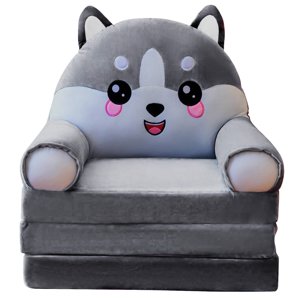 Huanglei Foldable Kids Sofa Backrest Armchair 2 In 1 Foldable Children Sofa Cute Cartoon Lazy Sofa Children Flip Open Sofa Bed For Living Room Bedroom Without Liner Filler