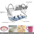thumbnail image 2 of DEBGFS Dish Drying Rack  2 Tier Dish Drainer Easy Install Non-Slip Dish Rack Chrome Plated Dish Dryer with Removable Drain Board  Utensil,white, 2 of 9