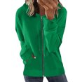 thumbnail image 1 of Bellella Chandails en Molleton à Capuche pour Femmes, Fermeture Éclair, Manches Longues, Veste à Capuche Confortable, Cordon de Serrage, Vert TG, 1 of 2