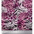 thumbnail image 1 of Soimoi Red Velvet Fabric Leopard & Wild Animal Skin Printed Fabric 1 Yard 58 Inch Wide, 1 of 3