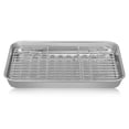 thumbnail image 2 of 2 Sets Baking Sheet With Wire Rack Pizza Pan Stainless Steel Cookie Sheet Baking Tray Oven Tray Meat Tray Sheet Pans For Baking, 2 of 9