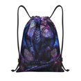 thumbnail image 1 of KLL Fantasy Dragon In Cathedral Pattern Drawstring Backpack,Adult Sackpack Sports Yoga Gym Bag for Women Men for Wet Swimming,Gym,and Workout Gear-Medium, 1 of 6