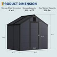 thumbnail image 2 of Remise de Rangement Extérieure en Résine Noire 6 X 4 Pi, Unité de Rangement Résistante aux UV et aux Intempéries avec Doubles Portes Verrouillables et Toit de Drainage en Pente pour Patio et Cour Arrière, 2 of 7
