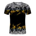 thumbnail image 4 of T-shirt à Manches Courtes pour Hommes avec Impression de Flammes et Col Rond, 4 of 8
