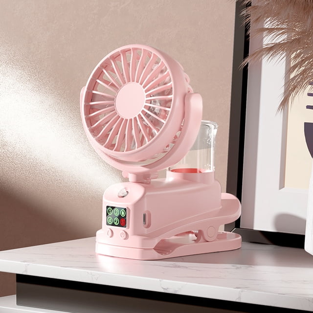 PRETXORVE Pince Multifonction Vaporisateur Recharge USB Grand Vent Silencieux Ventilateur Mini Rotatif à 360 Degrés