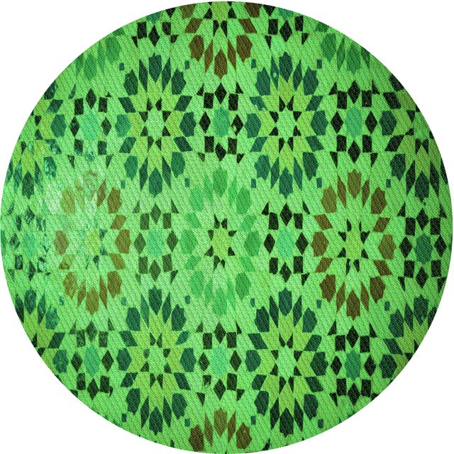 Ahgly Company Tapis de Zone Ronds d'Intérieur Lavables à la Machine, Style Transitionnel, Verts, 7 Pieds Rond