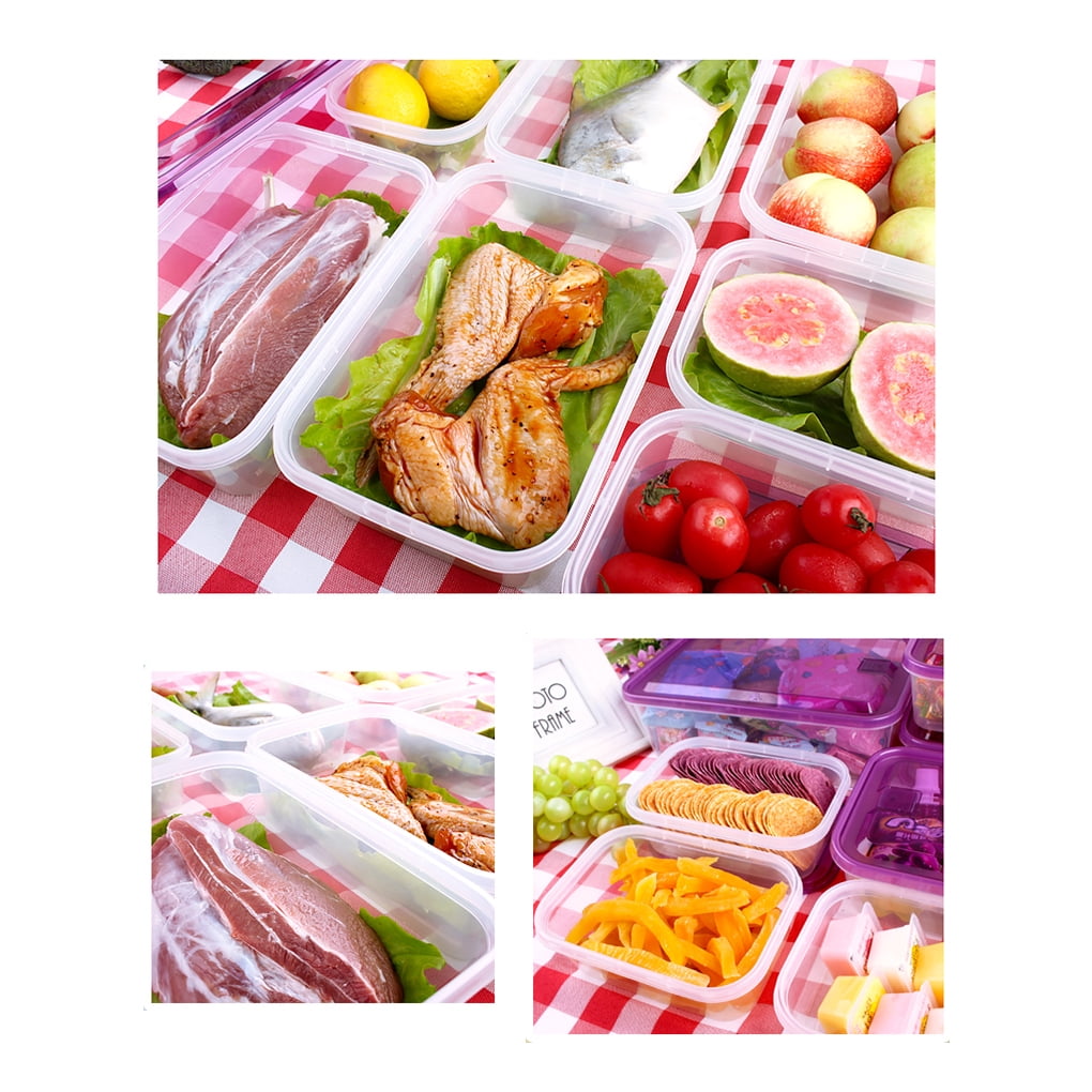 17pcs/set Refrigerator Food Container Plastic Microwave Box; Kitchen Food Storage Box Kitchen Lunch Organizer, Red