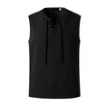 thumbnail image 2 of Styesk Tank Tops Men Men's Fashion Drawstring Color Cotton And Linen Sleeveless T-shirt Tops, 2 of 5