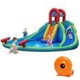 thumbnail image 1 of Costway Inflatable Bounce House Water Splash Pool Dual Slide Climbing Wall, 1 of 10