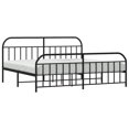thumbnail image 3 of vidaXL Metal Bed Frame with Headboard and Footboard Black 193x203 cm, 3 of 5