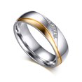 thumbnail image 1 of Womens Man Wedding Ring Gold-color 316l Stainless Steel Promise Jewelry, 1 of 5