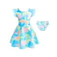 thumbnail image 3 of Toddler Girl Rash Guard Swimsuits Ruffle Floral Pattern Sun Protection Long Sleeve Beach Bathing Suit 3-4 Years Girls Clothing, 3 of 9