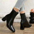 thumbnail image 4 of Birdeem Women's Winter Boots, Casual Comfortable, Solid Color, Square Toe, Rear Zipper, High Heel Ankle Boots, Women's Winter Boots, Women's Boots Ankle, 4 of 6
