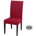 thumbnail image 1 of Housse de Chaise Élastique Moderne 4 Pcs - Housse Protectrice Adaptée aux Mariages et Banquets en Famille, Housse de Chaise Douce et Lisse (Taille Générale), Rouge, 1 of 7