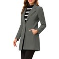 thumbnail image 4 of INSPIRE CHIC Manteau Long Classique pour Femme à Revers Cranté, Manches Longues, G Gris Foncé, 4 of 7