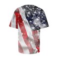 thumbnail image 4 of Hauts d'Été Grande Taille pour Femmes Décontractés T-Shirts d'Été Décontractés pour Femmes à Col Rond à Manches Courtes T-Shirts à Imprimé Drapeau Coupe Ajustée Hauts Basiques Tees Blouses T-Shirt à Col en V pour Femmes en Liquidation, 4 of 6