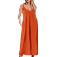 thumbnail image 1 of LSLJS Robe d'Été Décontractée Aguichant pour Femme, Sans Manches, à Col Rond, Unie, avec Fente, Grande Taille, 1 of 4