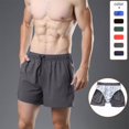 thumbnail image 1 of Styesk Mens Shorts Man Solid-Color Casual Sports Breathable Running Training Drawstring Pocket Shorts, 1 of 7