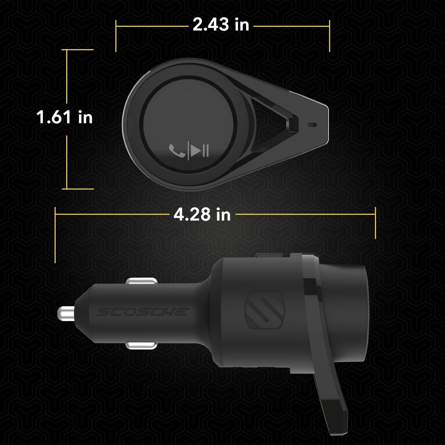 Chargeur rapide pour l’auto transmetteur Bluetooth et FM BTFM9-SP Scosche 12 watts à double ports