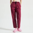 thumbnail image 5 of Yuyuzo Women Casual Pants Elastic Drawstring High Waisted Solid Color Slacks Straight Leg Bootcut Trousers, 5 of 5