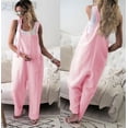 thumbnail image 5 of Pantalons Décontractés en Lin pour Femmes Combinaison en Coton à Bretelles Pantalons Harem, 5 of 5