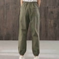 thumbnail image 4 of Timegard Cotton Linen Pants pour Femmes, Taille Élastique, Bas Resserré, Pantalon Court Décontracté d'Été avec Poches, 4 of 5