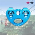 thumbnail image 2 of Zip Line Trolley Double Pulleys Hanging Device Reliable Mountaineering Caving Tool Rope Fixator 25KN Tandem Wheels Climbing Pulley for Outdoor Use Blue, 2 of 8