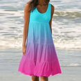 thumbnail image 2 of CHUANK Robes en Lin pour Femmes Été Grande Taille Manches Courtes Col en V Longueur Genou Robe Ample Décontractée Confortable Robe de Plage Soldes de Liquidation 2024, 2 of 6