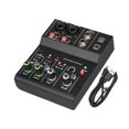thumbnail image 4 of Bunblic 2 Channel Audio Mixer Audio Interface 48V Power Lightweight Mixing Professional for Karaoke Home Singing Black, 4 of 8