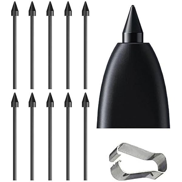 LinQingQ 10 PCS Galaxy Tab S6 Lite S Pen Soft Tips/Nibs Compatible with Galaxy Tab S6 / Galaxy Tab S6 Lite S Pen Replacement Tips/Nibs with Tools (S6/S6 Lite Black* 10)