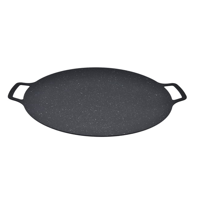 Poêle de Gril BBQ Coréenne en Fer Antiadhésive Résistante à la Chaleur Plateau de Cuisson Rond pour Ventres de Porc Crêpes