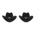 thumbnail image 2 of Decodeary Western Outback Cowboy Hat Channel Inner Cowboy Classic Hat Large Brim Provides black 2Set, 2 of 6