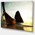 thumbnail image 2 of Tropical Beach with Huge Boat - Seashore Canvas Art Print, 2 of 3