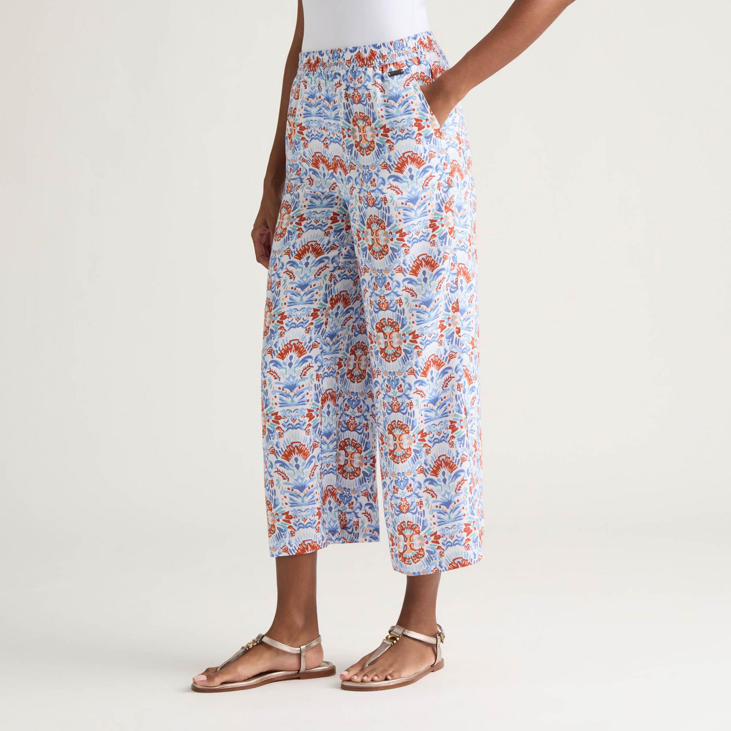 Pantalon culotte imprimé à enfiler pour femme Mexx