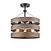 thumbnail image 3 of Farmhouse Semi Flush Mount Ceiling Light Metal Drum Shade Wood Finish 3-Light, 3 of 4